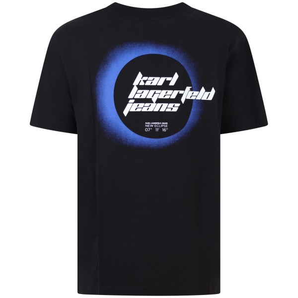 T-shirt nera con stampa per uomo