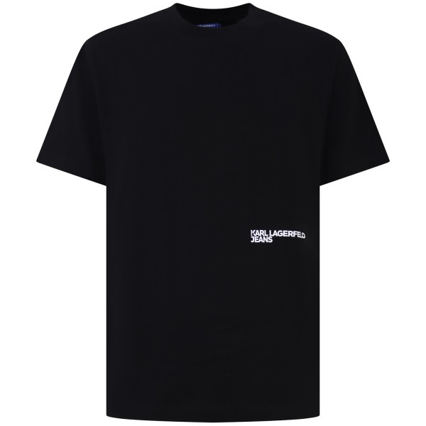 T-shirt nera con stampa per uomo