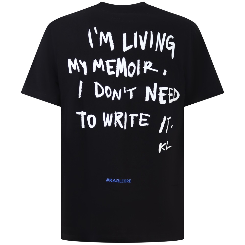 T-shirt nera con stampa per uomo