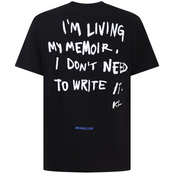 T-shirt nera con stampa per uomo