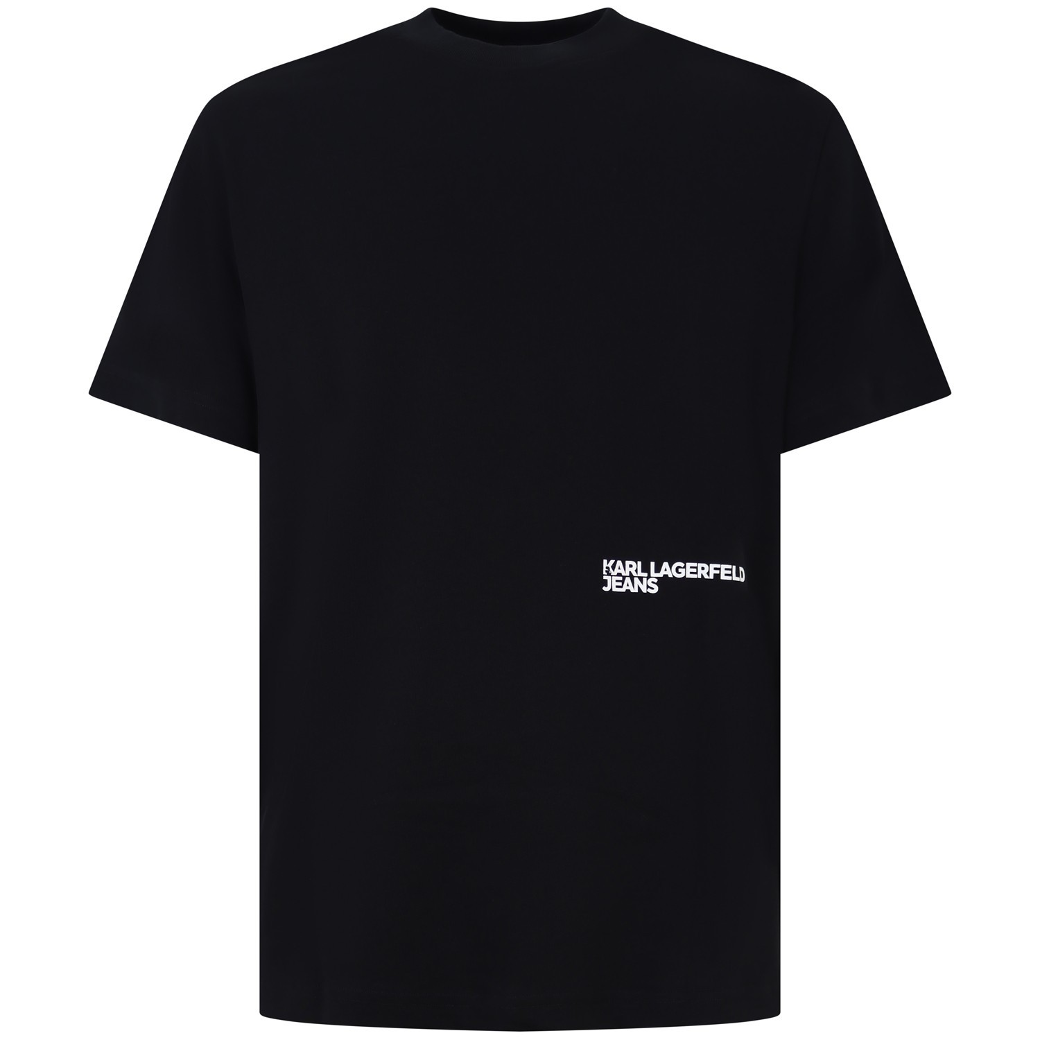 T-shirt nera con stampa per uomo