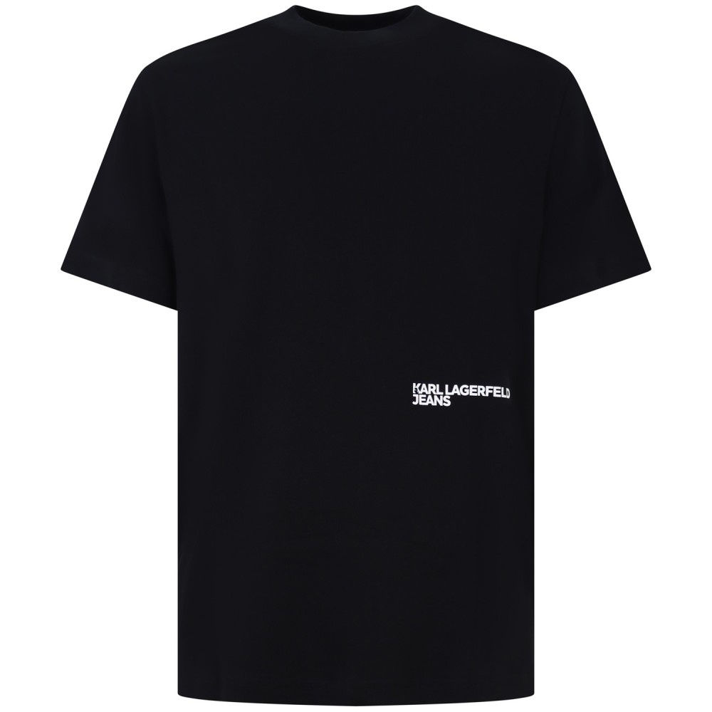 T-shirt nera con stampa per uomo