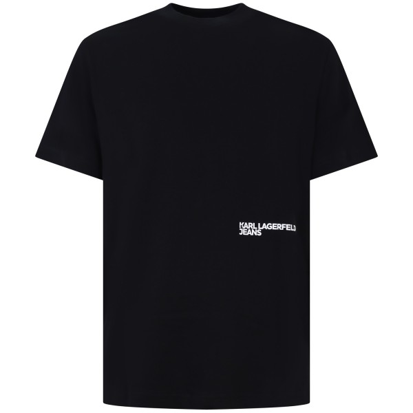 T-shirt nera con stampa per uomo