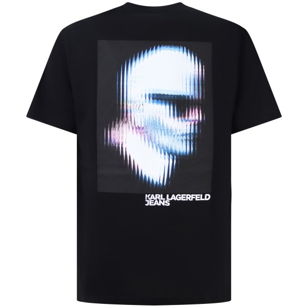 T-shirt nera con stampa per uomo