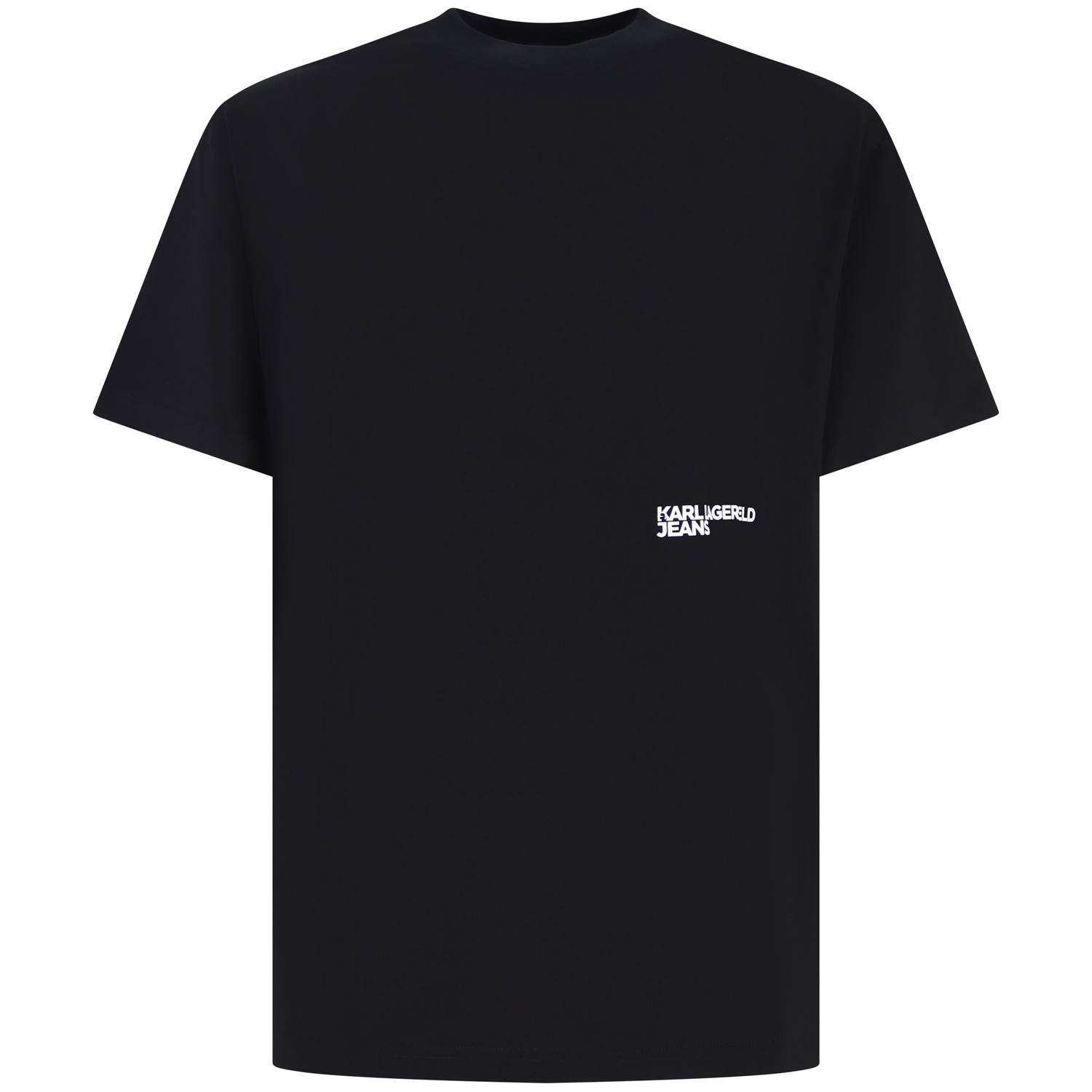 T-shirt nera con stampa per uomo