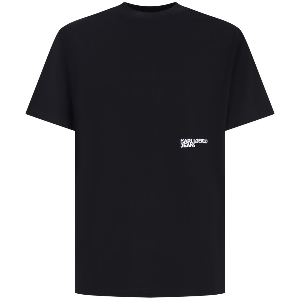 T-shirt nera con stampa per uomo