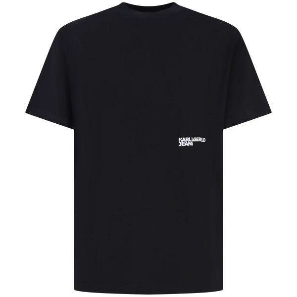 T-shirt nera con stampa per uomo