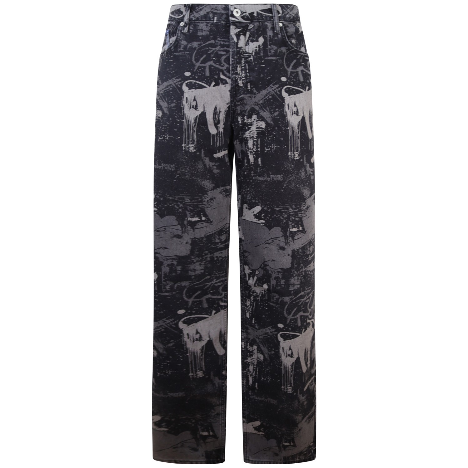 Jeans grigio con fantasia all over per uomo