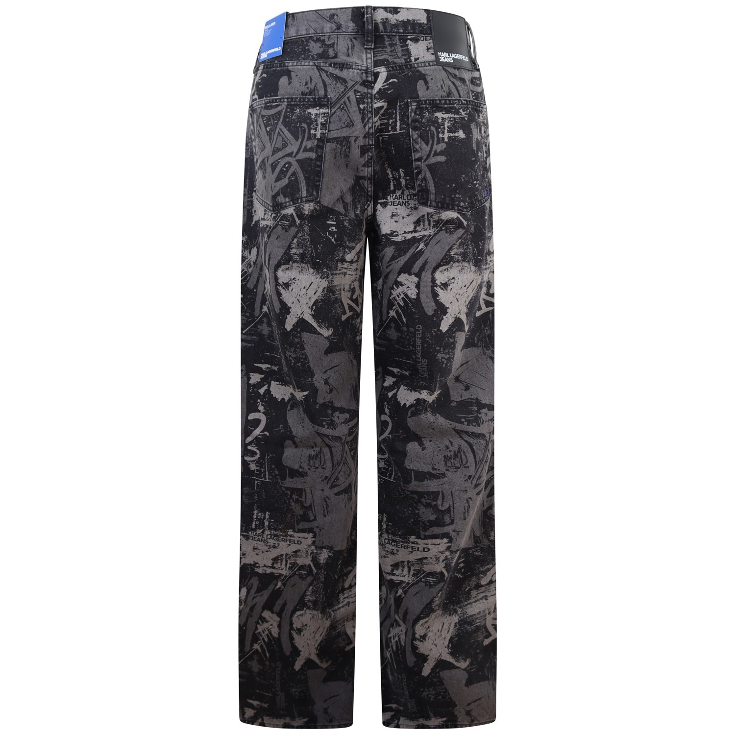 Jeans grigio con fantasia all over per uomo 2