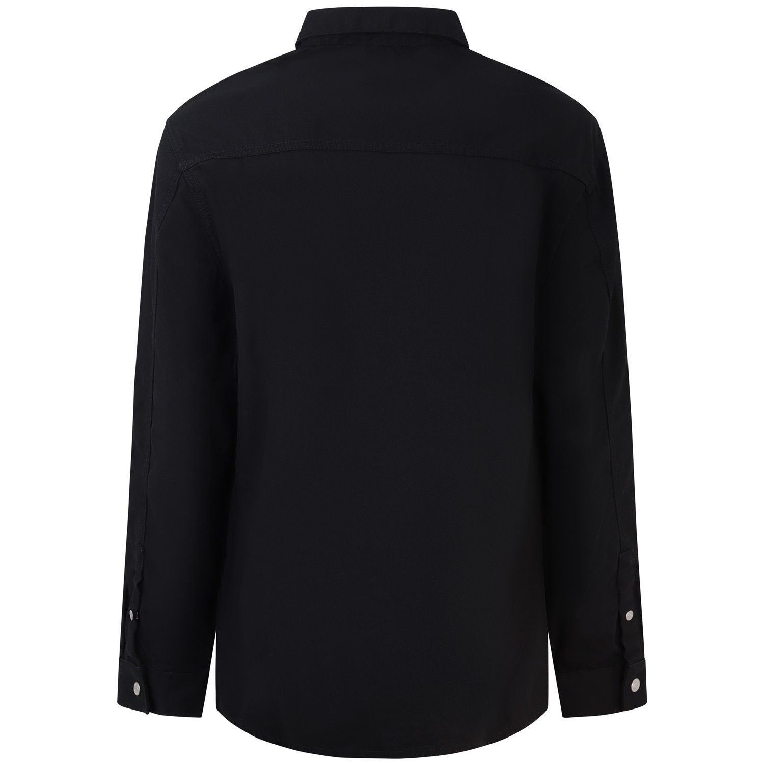 Camicia nera con patch in denim per uomo 2