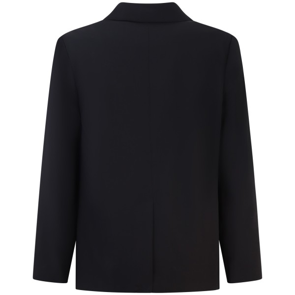 Giacca nera con parte inferiore in denim per uomo