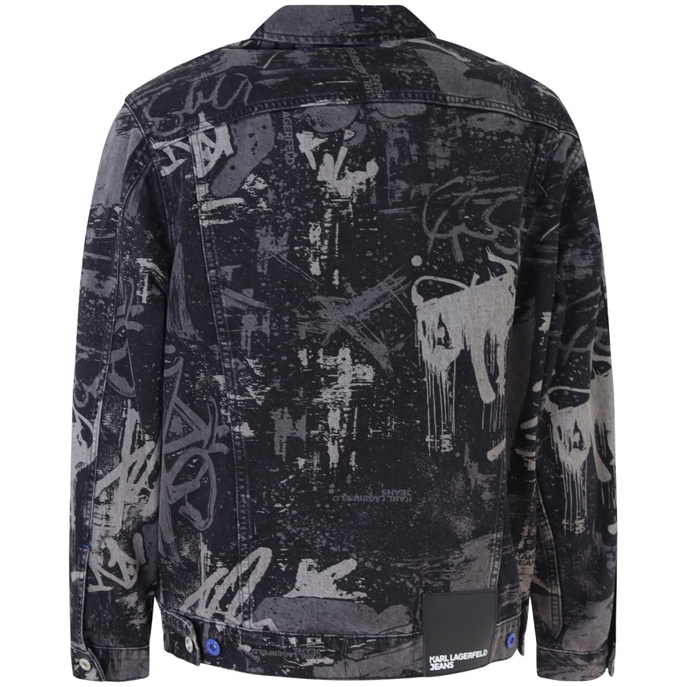 Giubbotto in denim a fantasia per uomo