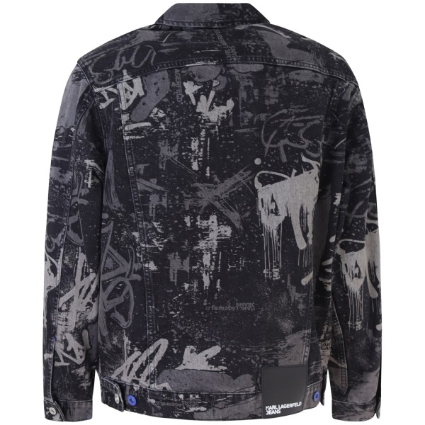 Giubbotto in denim a fantasia per uomo