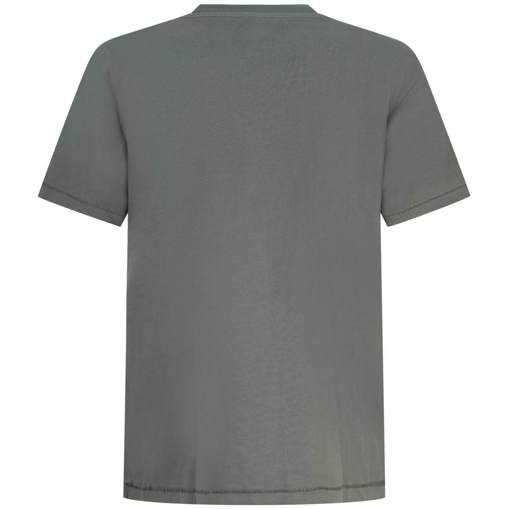 T-shirt verde con mini logo per uomo