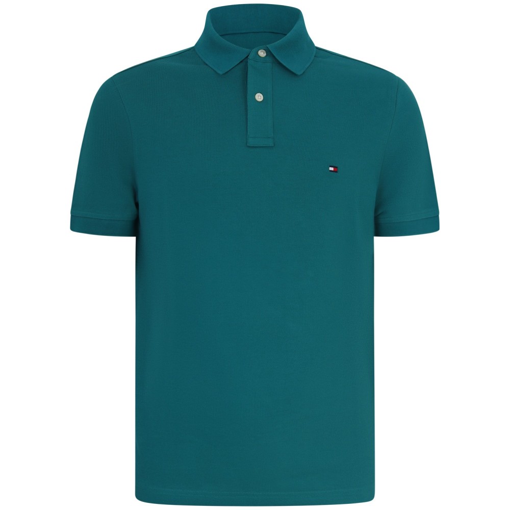 Polo verde con mini logo per uomo