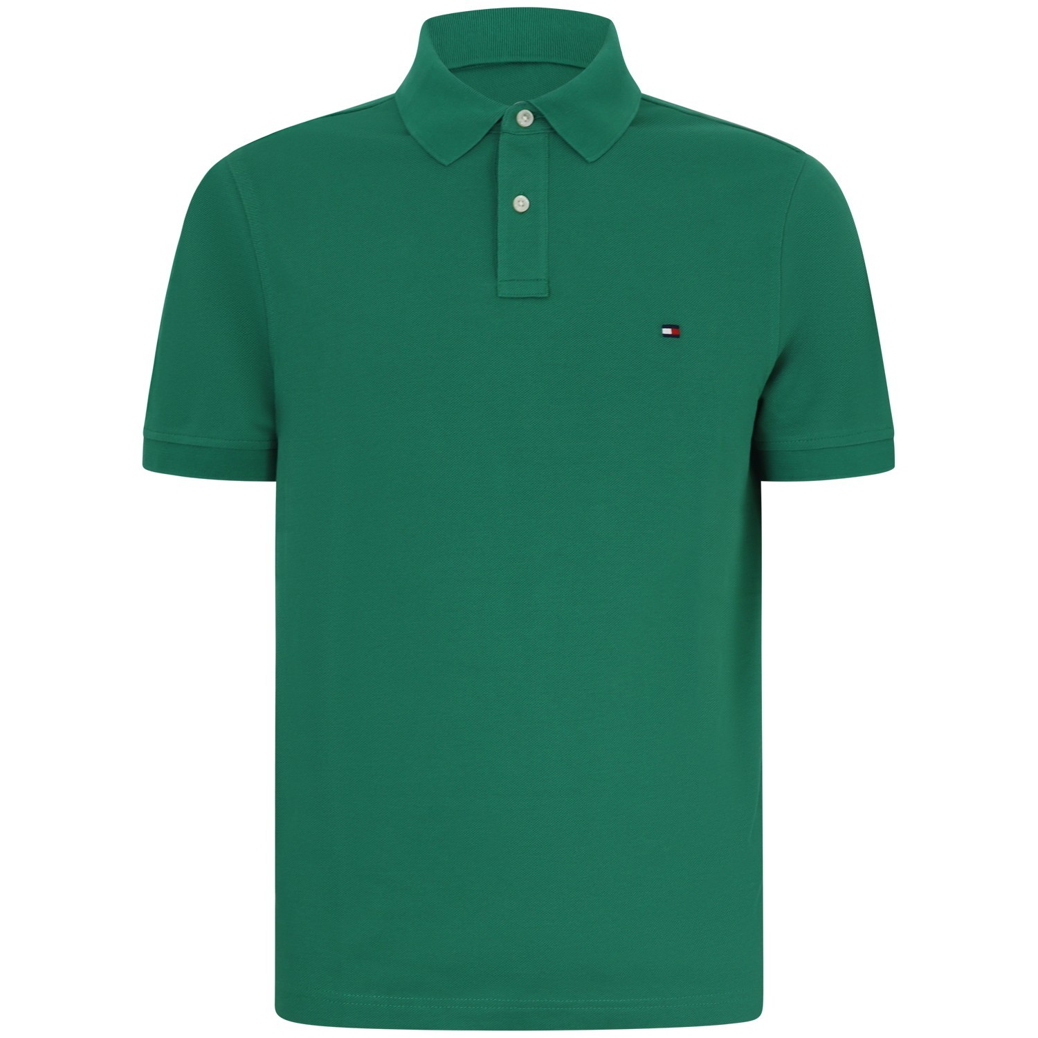 Polo verde con mini logo per uomo