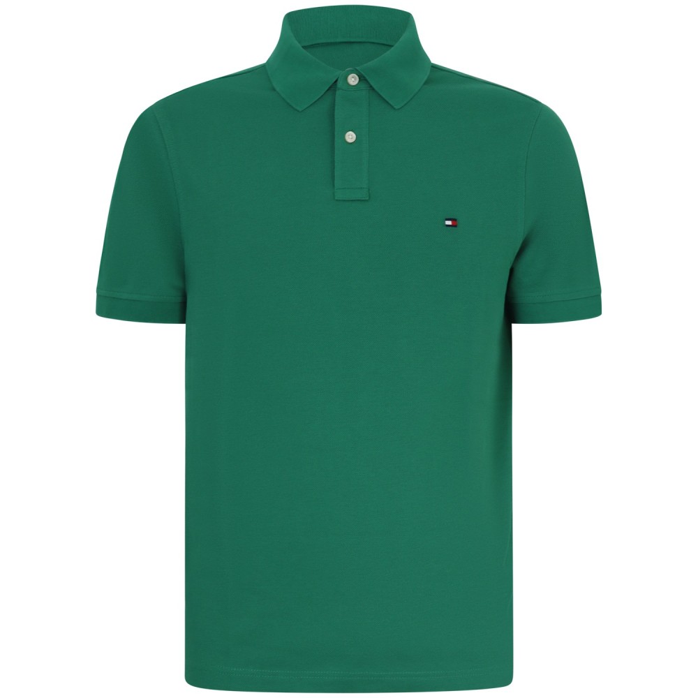 Polo verde con mini logo per uomo