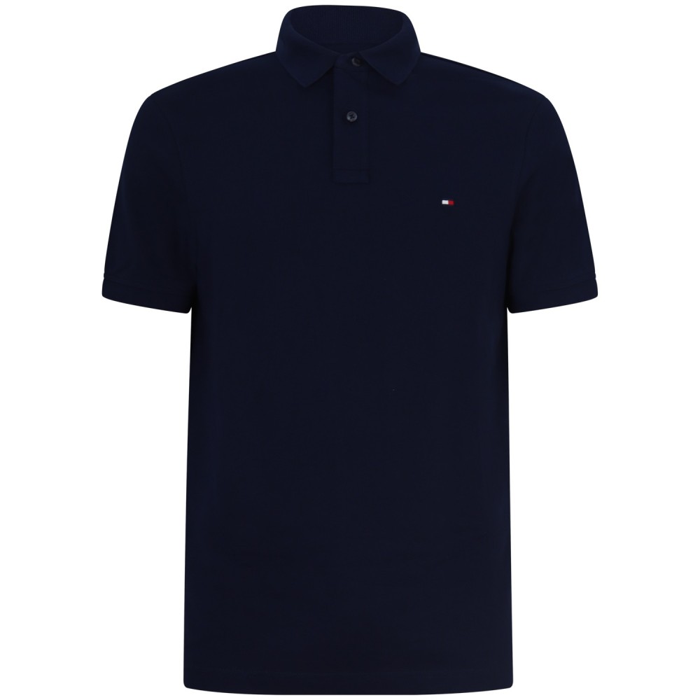 Polo blu con mini logo per uomo