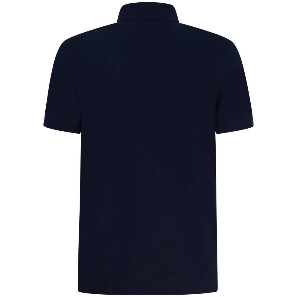 Polo blu con mini logo per uomo