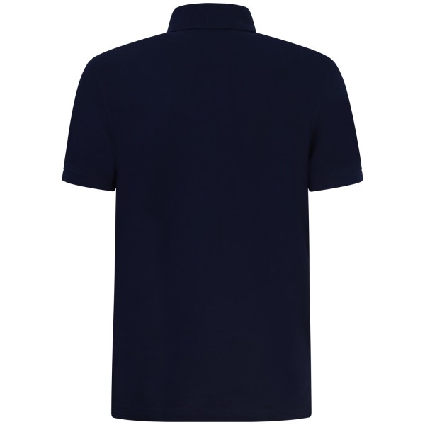 Polo blu con mini logo per uomo