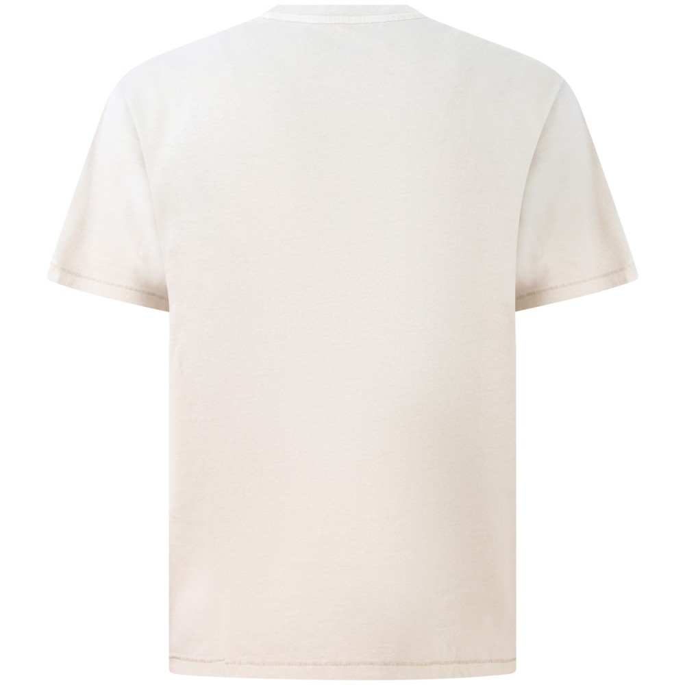 T-shirt beige con mini logo per uomo