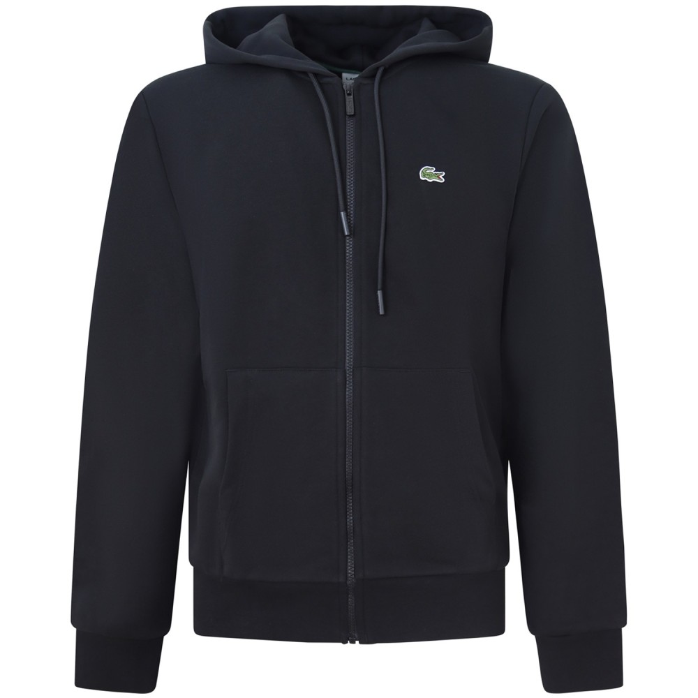 Felpa nera con zip  con mini logo per uomo