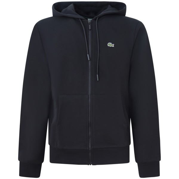 Felpa nera con zip  con mini logo per uomo