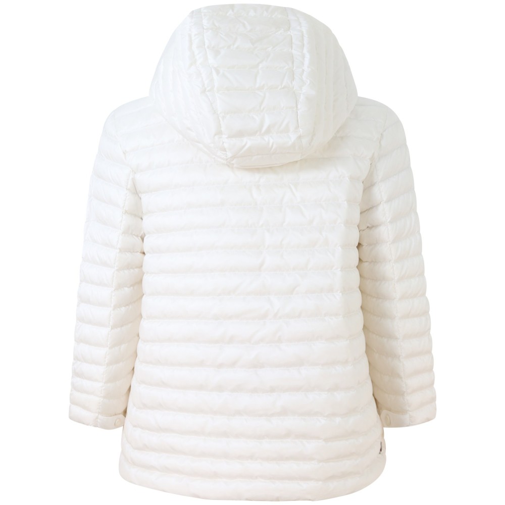 Piumino bianco con cappuccio per donna