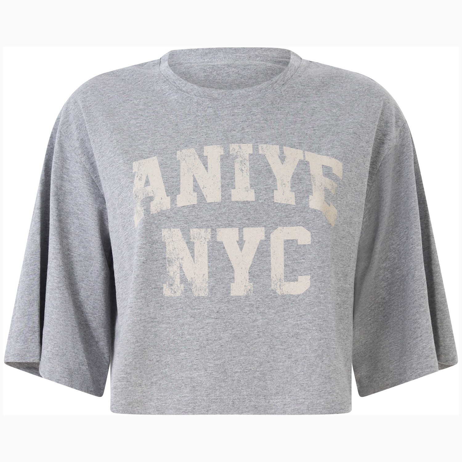 T-shirt grigia con logo per donna