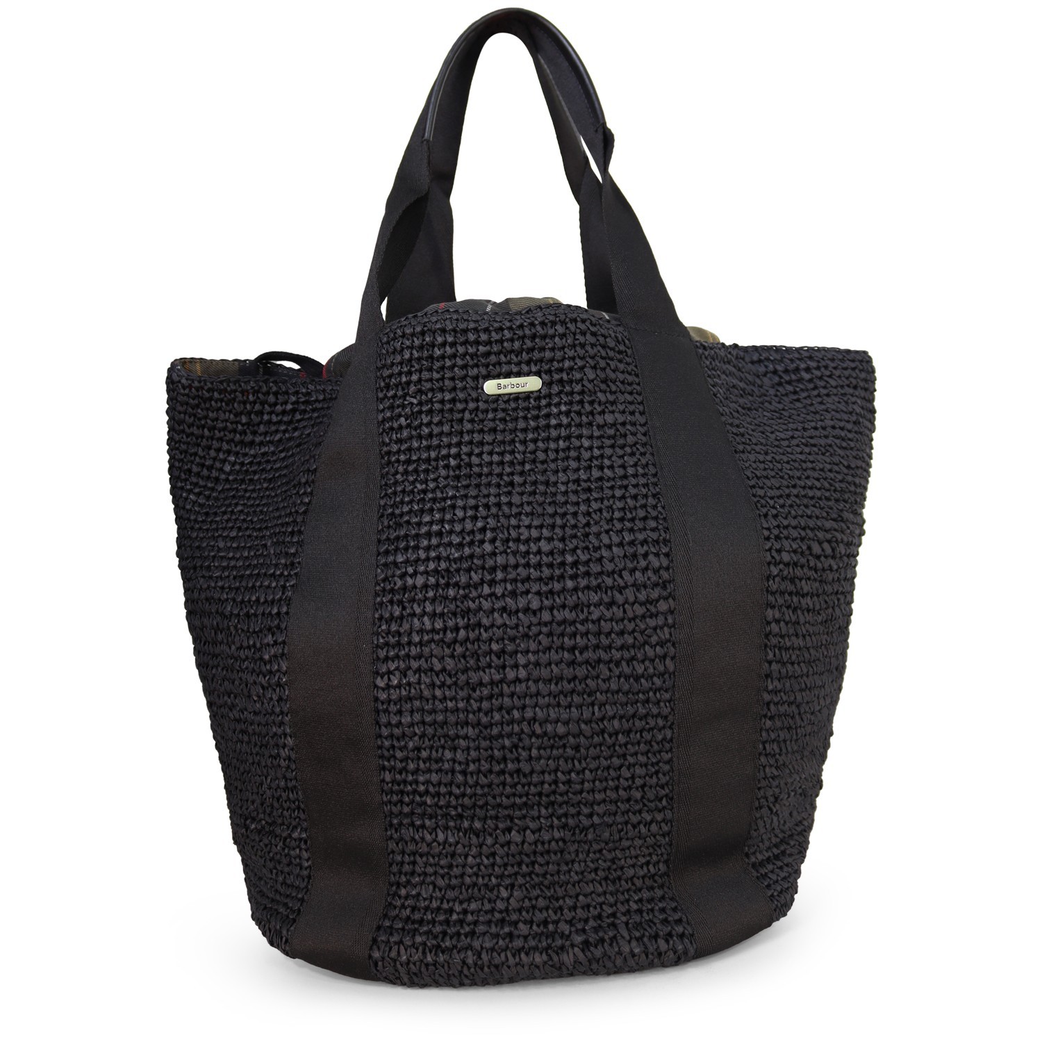 Borsa in rafia nera per donna