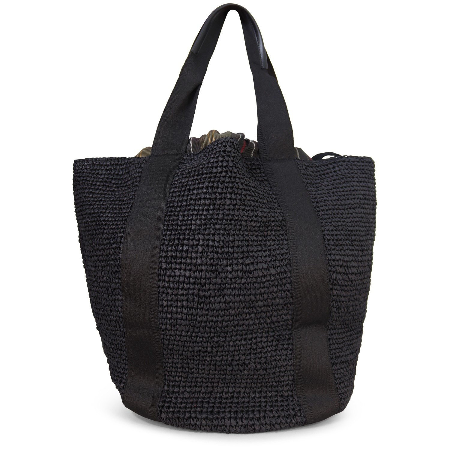 Borsa in rafia nera per donna 2