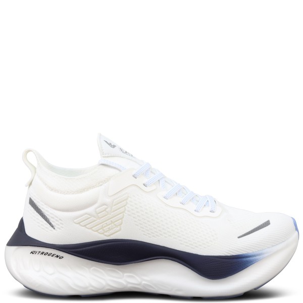 Sneakers bianca e blu per uomo