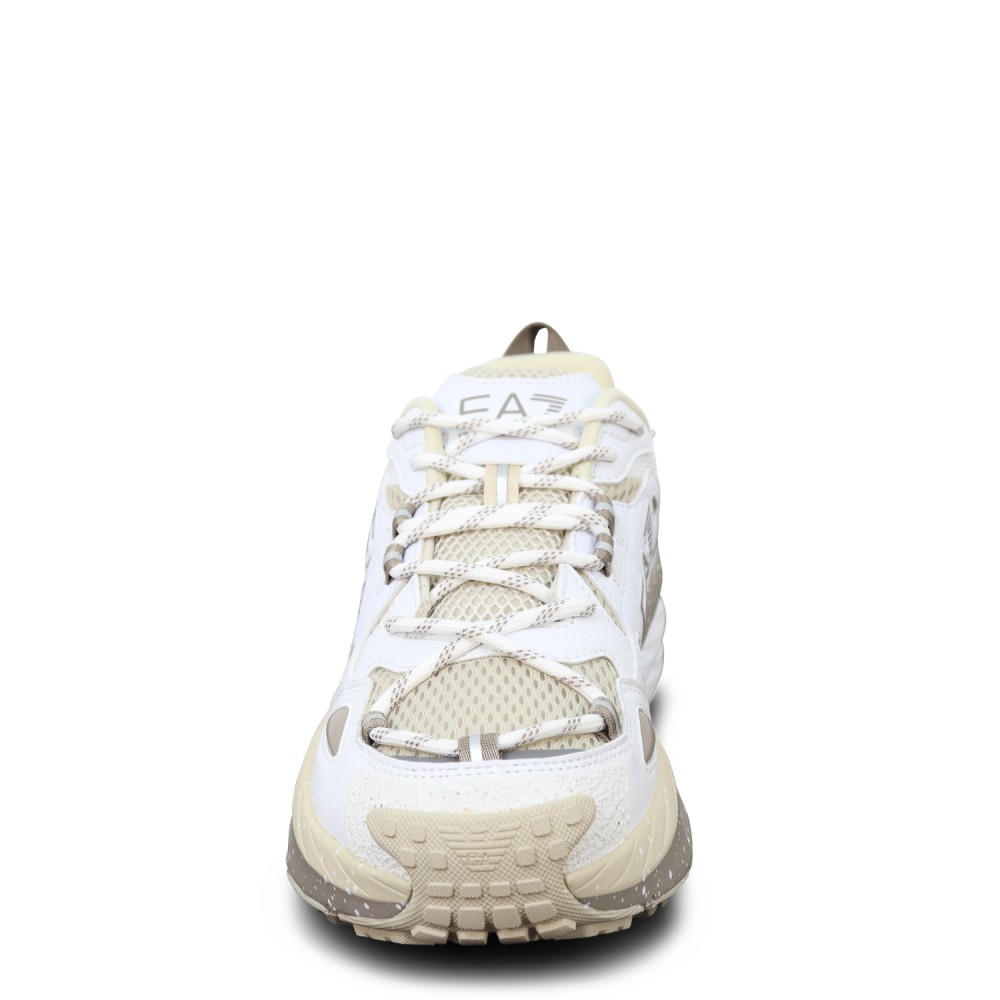 Sneakers bianca e beige per uomo