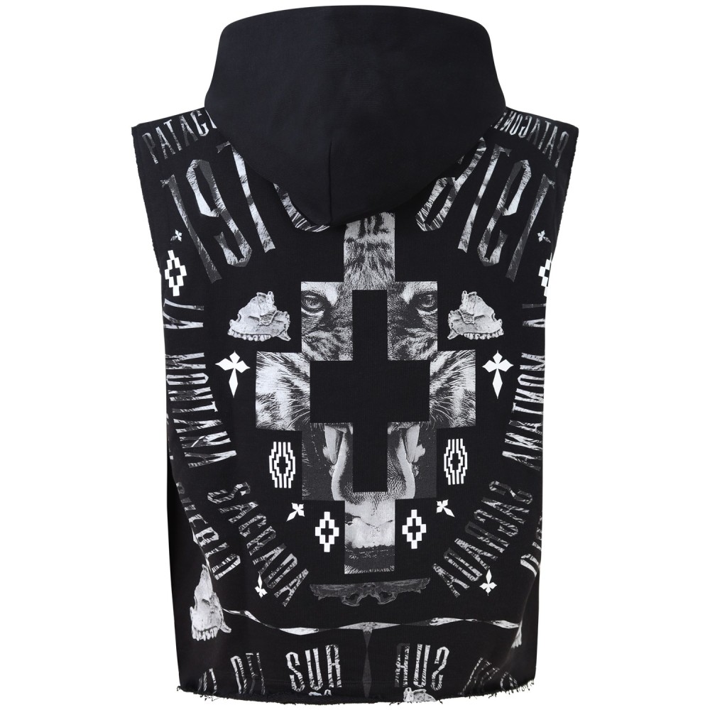 Felpa smanicata nera  per uomo