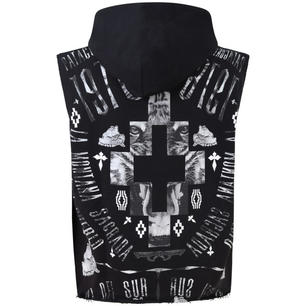 Felpa smanicata nera  per uomo