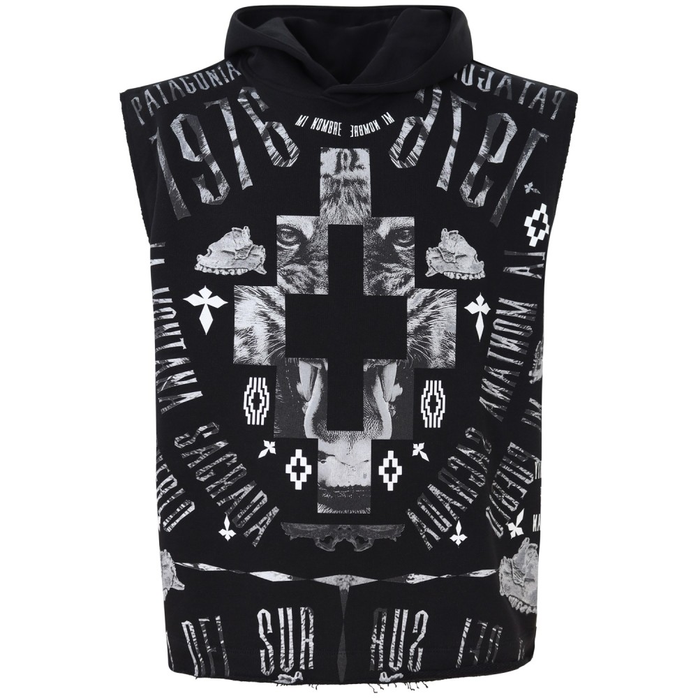 Felpa smanicata nera  per uomo