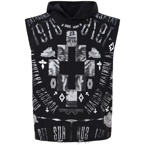 Felpa smanicata nera  per uomo