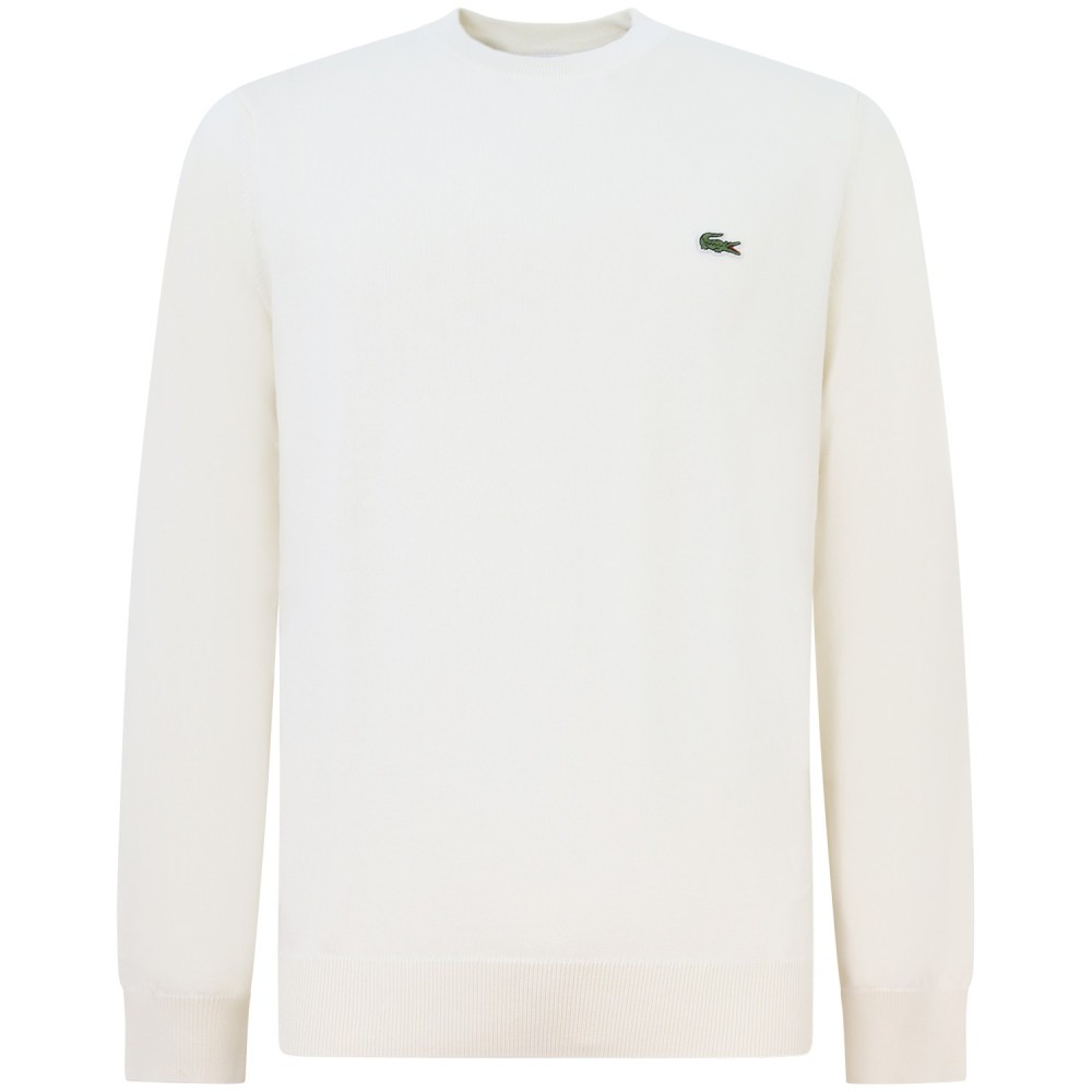 Maglione avorio con mini logo per uomo