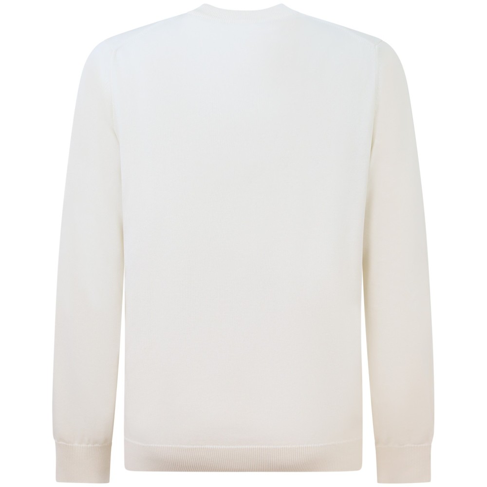 Maglione avorio con mini logo per uomo