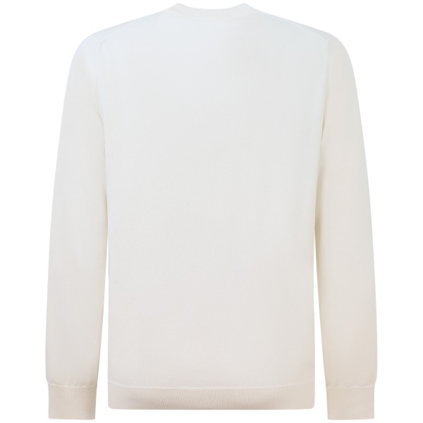 Maglione avorio con mini logo per uomo