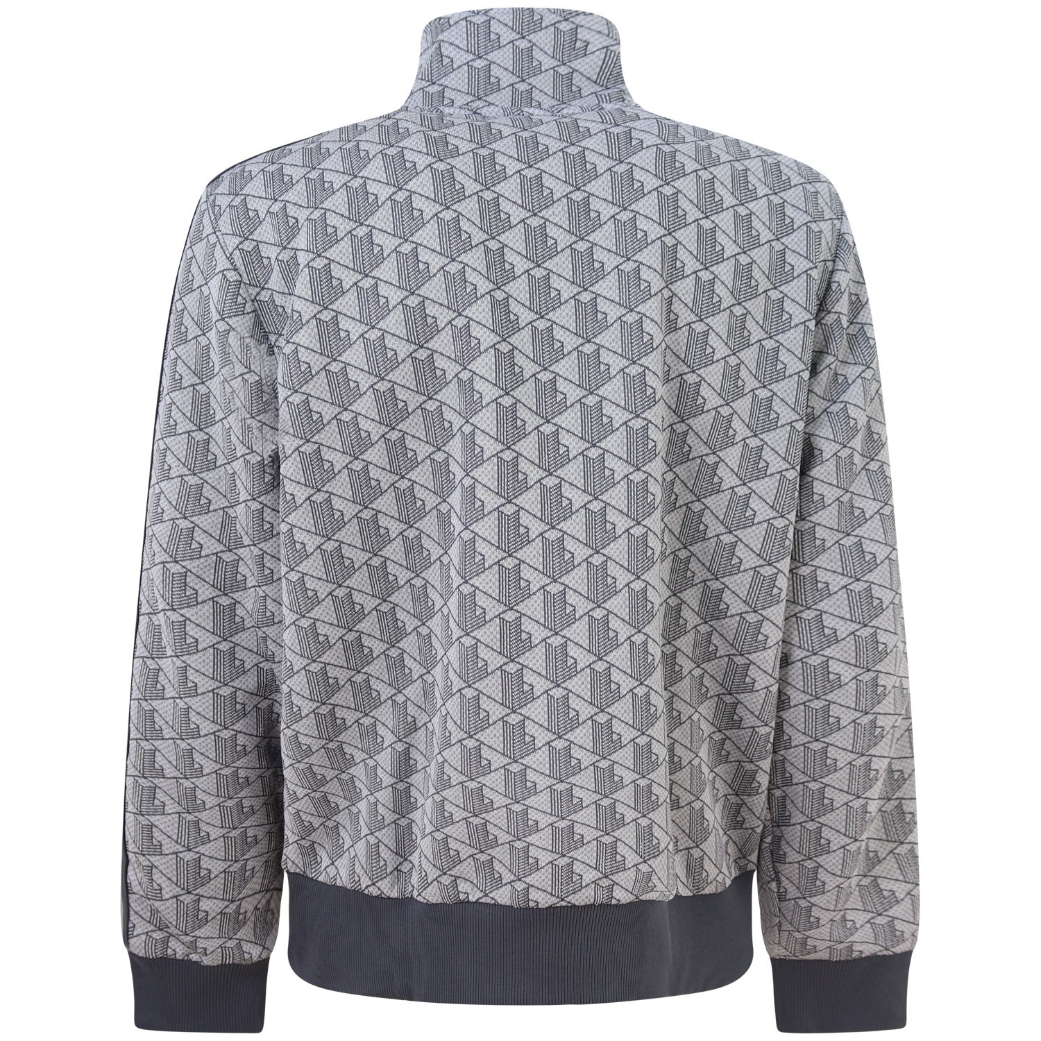 Felpa grigia logata con zip per uomo 2