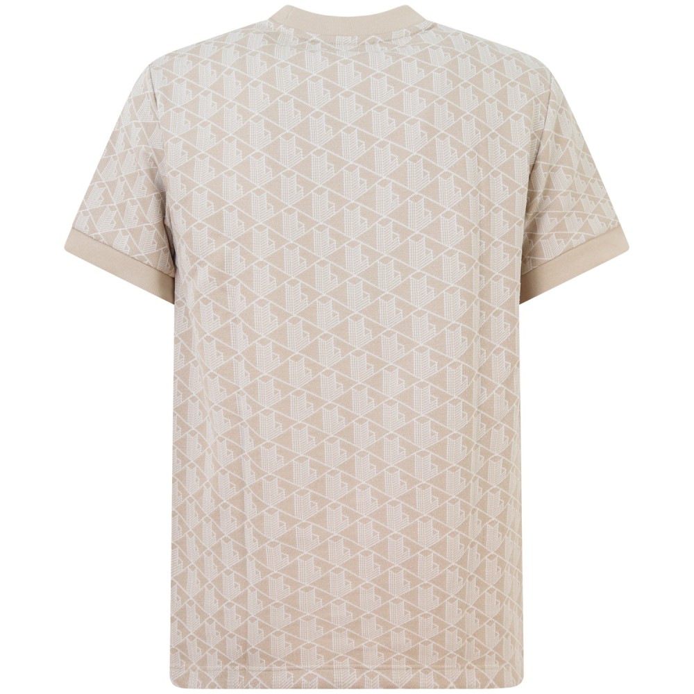 T-shirt beige con logo all over per uomo