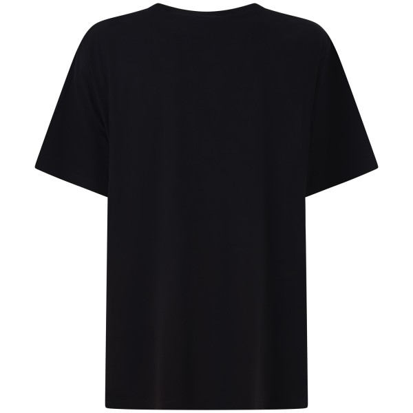 T-shirt nera con logo ricamato per uomo