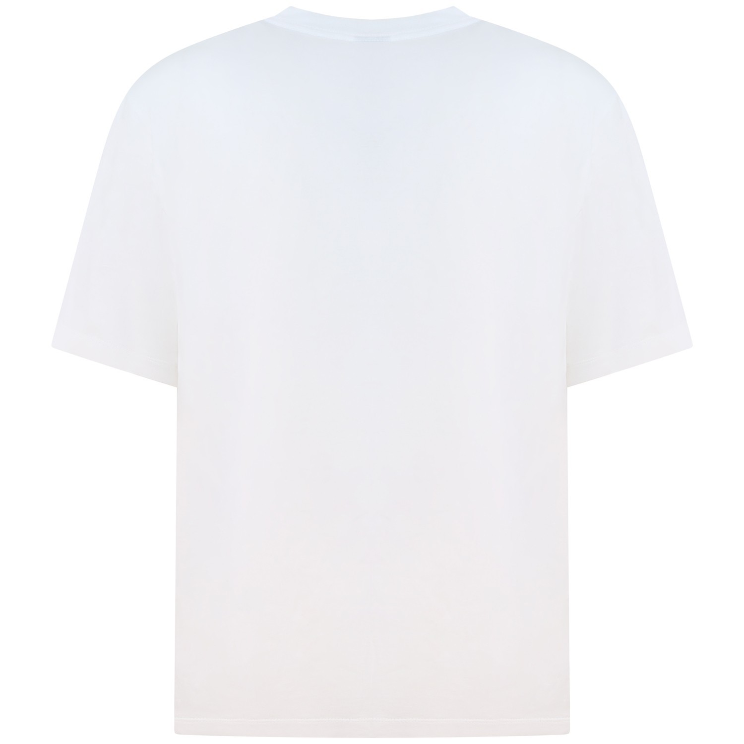 T-shirt bianca con logo ricamato per uomo 2