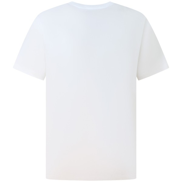 T-shirt bianca con logo ricamato per uomo