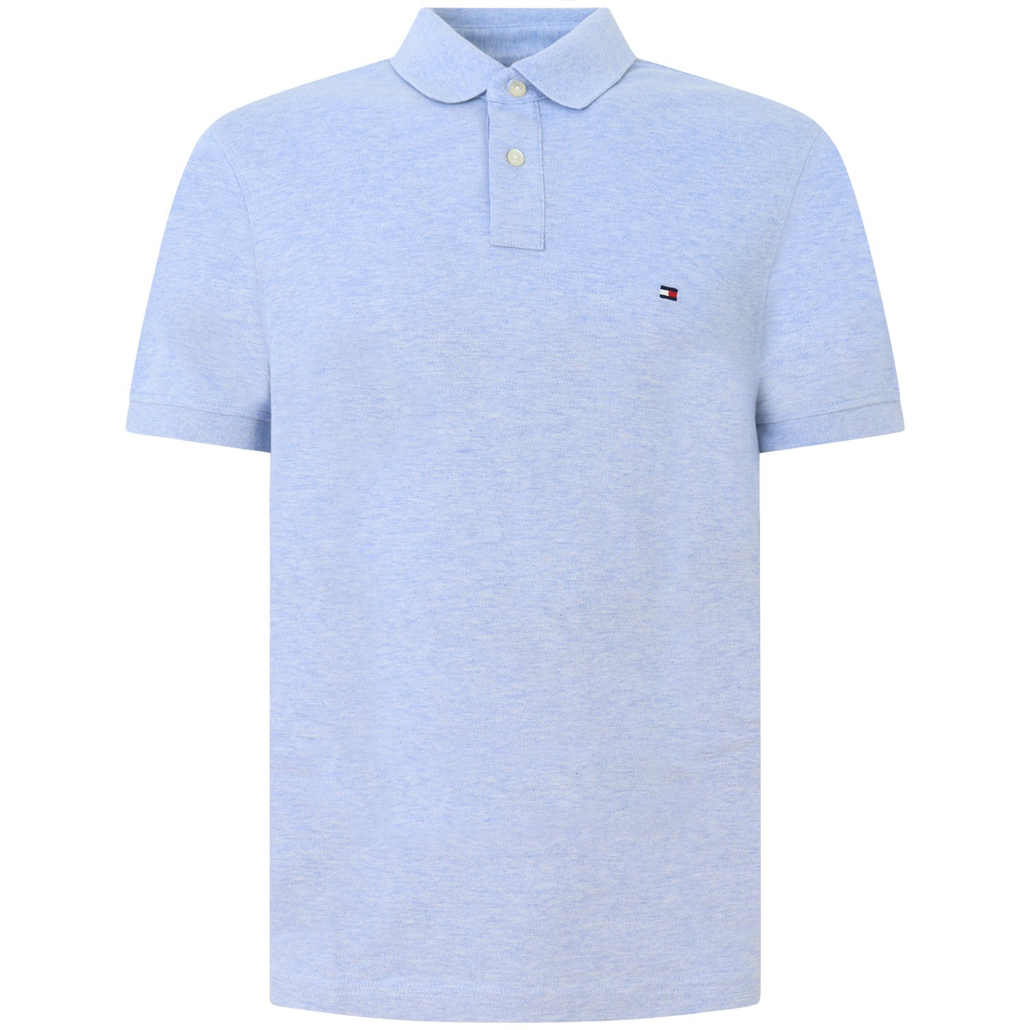 Polo celeste con mini logo per uomo