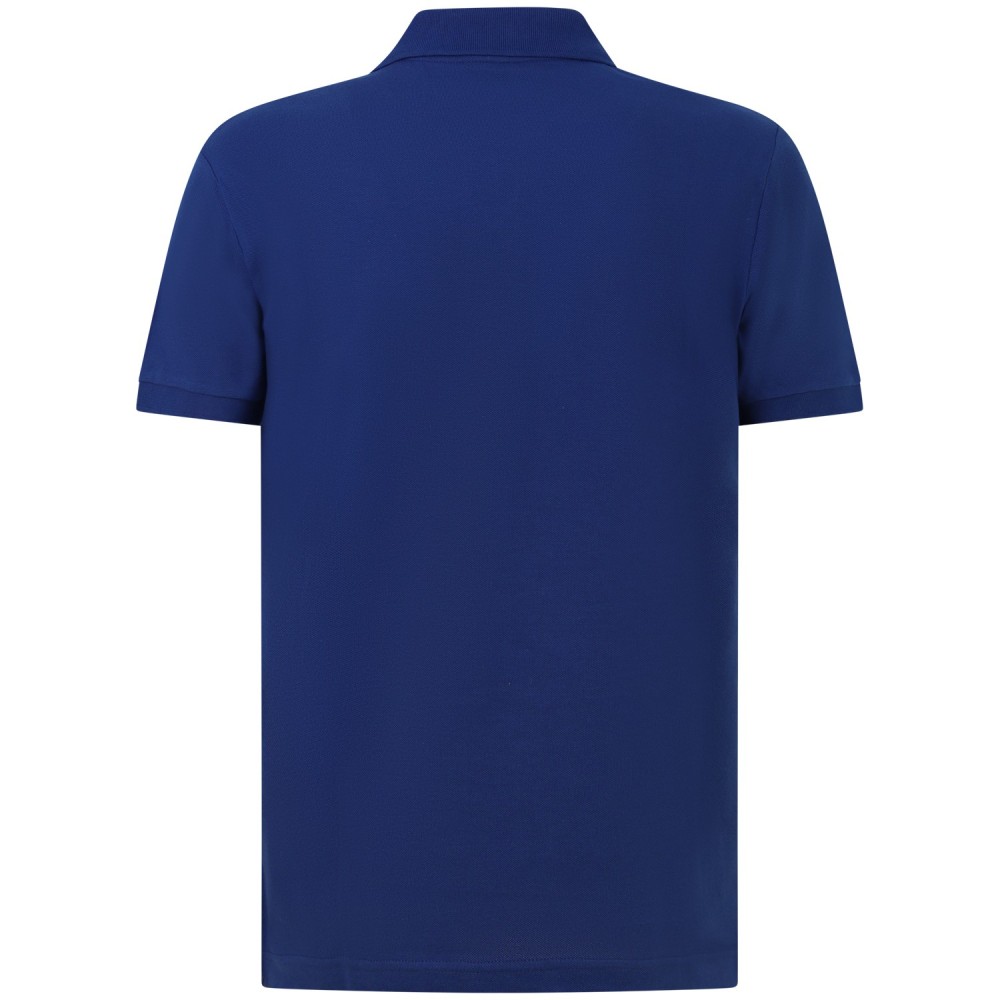 Polo blu con mini logo per uomo
