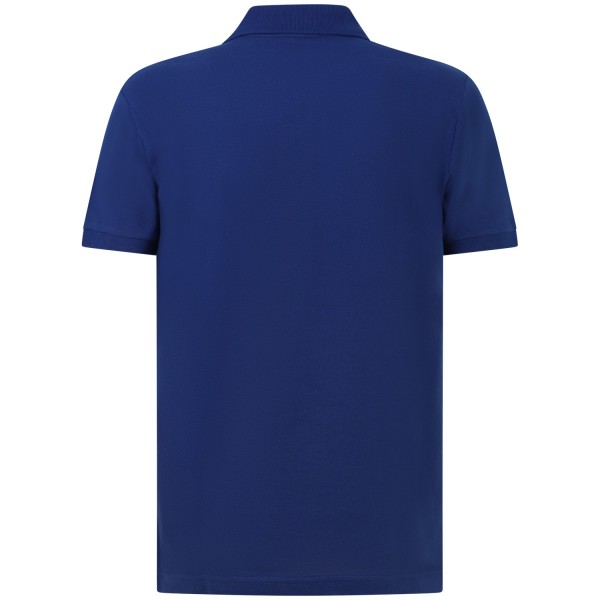 Polo blu con mini logo per uomo