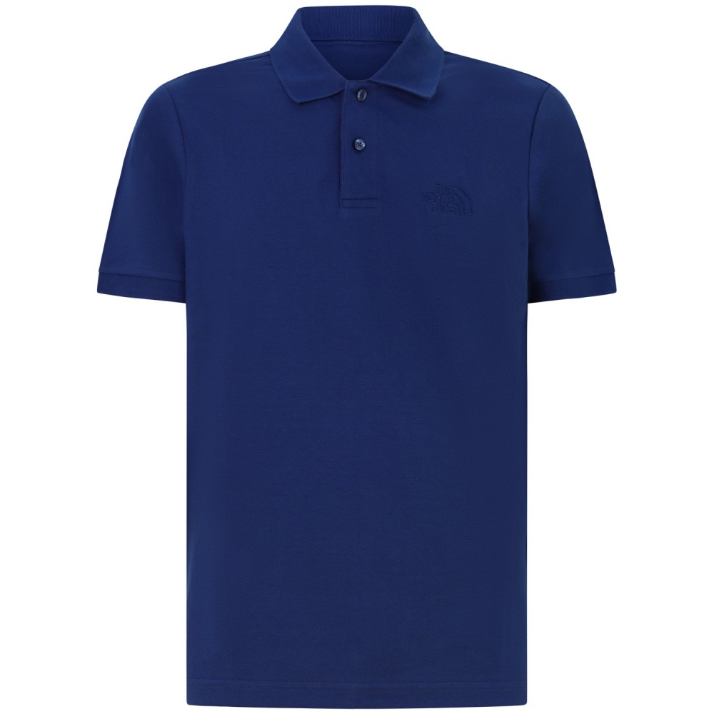 Polo blu con mini logo per uomo