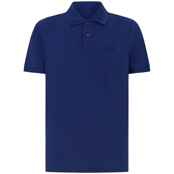 Polo blu con mini logo per uomo